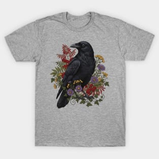 Botanical Raven Dark Academia Nature T-Shirt